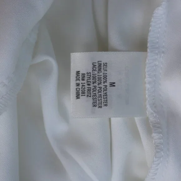 Francesca's Mi Ami Women's White Sleeveless Lace Bodice Jumpsuit Romper Medium - Picture 14 of 15